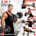 Adjustable dumbbell set, 20/30/45/70/90lbs Free Weight Set with Connector, 5 in1 Multi-Function Dumbbells Set Used as Barbell & Kettlebell, Push up Stand, Fitness for Home Gym Suitable Men/Women