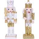 4PCS Christmas Nutcracker Decorations Ornament,5.5 inch Wooden Soldier Decor Xmas Tree Hanging Nutcracker Soldier Set for Tree Table Decor Gifts