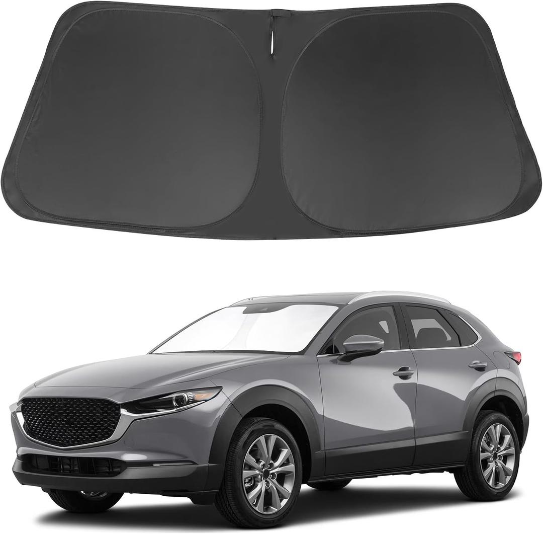 Windshield Sun Shade Compatible with Mazda CX-30 2019-2024 2025 2026 CX30 Accessories Foldable Sun Visor Protector Sunshade Blocks Rays & Heat