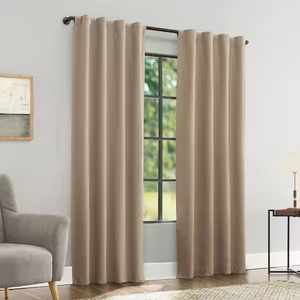 2 Panels Curtains Blackout Linen Beige, 40"x96"