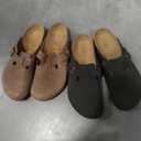 2 Pcs, Birkenstock Boston Classic Arch Clog, Black And Brown Leather,46 M EU