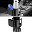 Car Cup Holder Expander, 2 in 1 Multifunctional Vehicles Drink Cup Adapter with Adjustable Base, Automotive Water Bottle Insert Holder, Universal for Automobile RV Truck