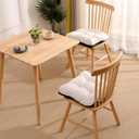 RACE LEAF Chair Cushions for Dining Chairs 2 Pack, Memory Foam Kitchen Chair Pads with Ties and Non-Slip Backing, Indoor Seat Cushions Tufted 15.5" X 15.5" Beige