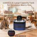 Cat Water Fountain Cordless 118oz/3.5L Wireless & Ultra Quiet (25dB) with Sensor/Timer Mode Stainless Steel Tray Battery Operated Pet Fountain for Indoor Use, Automatic Pet Water Dispenser