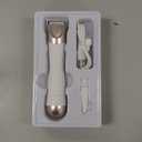 Bikini Trimmer for Women, 2 in 1 Electric Shaver for Women, Pubic Hair Trimmer Waterproof IPX7 with LED, Bikini Razor for Leg Arm Underarm Bikini Area, Pull Bows Gift Box for Friends - Shell White