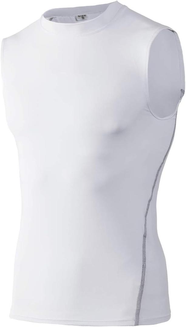 TopTie Men's Sleeveless Compression Shirt, Sports Base Layer Tank Top, Athletic Workout Shirt
