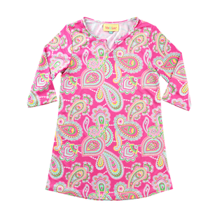 Small Abstract Patterned Shirt Pink/Green/White S