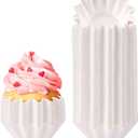 100 PCS Baking Cups Cupcake Liner Flared Brioche Standard Muffin Wrappers Greaseproof Coated Paper Cup for Wedding Birthday Holiday Party or Baby Shower (White)