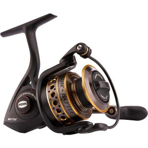 Penn Battle Spinning Reel Kit, Size 5000, Includes Reel Cover and Spare Anodized Aluminum Spool, Right/Left Handle Position, HT-100 Front Drag System (2500)