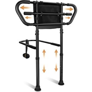 Bed Rails for Elderly Safety 400lbs, Adjustable Bed Assist Handle with Pocket