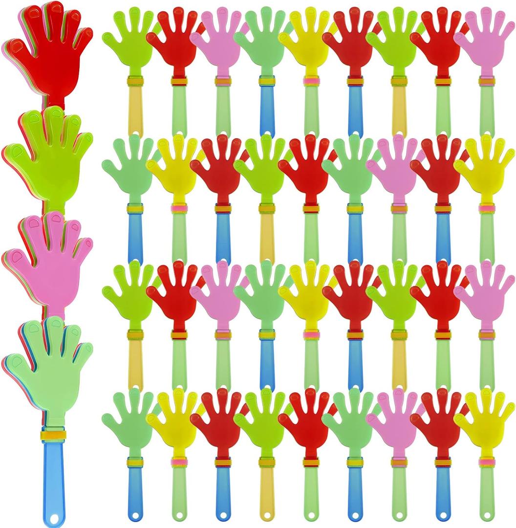 120 Pcs 7.5 Inch Noisemakers Bulk Plastic Hand Clappers Party Favors Noise Makers for Sporting Events Fiesta Birthday Game Supplies, Random Color