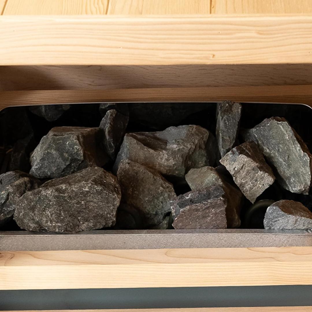 Smartmak Replacement Sauna Rocks, 33 LB Box of Sauna Heater Volcanic Stones for Indoor Outdoor Traditional Steam Saunas