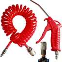 Beduan Air Blow Gun Kit with 16ft Long Pneumatic Pu Hose, Heavy Duty Air Duster Gun for Air Compressor(Red)