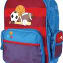 Stephen Joseph Kids Classic Rolling Luggage, Kids Luggage, Toddler Rolling Travel Carry On, Kids Suitcase with wheels, (Blue and Red)