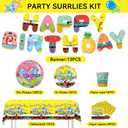 Cartoon Sponge Birthday Supplies, Cute Funny Sea Happy Birthday Tableware for Kid, Party Decoration Supplies with Banner, Tablecloth, Plate, Paper Cup, Napkin