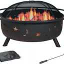 Cosmic 30 inch Wood-Burning Fire Pit for Outdoors with Moon and Stars