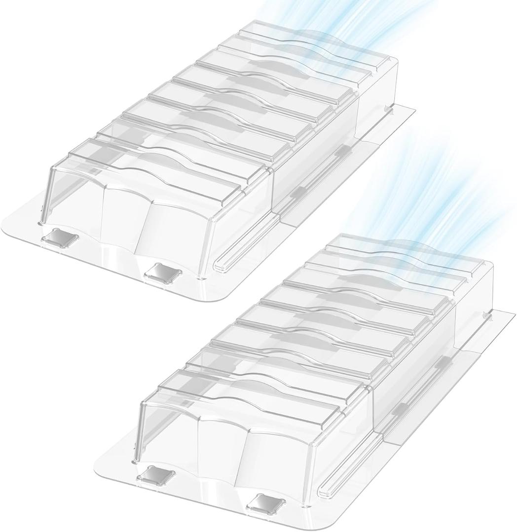 Sideways Vent Extender for Under Furniture, Air Floor Vent Deflector Fits Vents 3" - 6" Wide (2PCS)