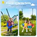 Trekassy Swing Sets for Backyard, 440lbs Heavy Duty A-Frame Metal Swing Stand with 1 Saucer Swing and 1 Toddler Swing Outdoor Kids Play Equipment for Playground Playset (Patented)