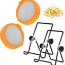Lulonpon Sprouting Lids Growing Kit, Screen Sprout Lids with Stand, Sprouting jar kit for Sprouting, Sprouting Bean Seeds, Sprouting Kit (Orange)