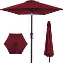 Best Choice Products 10ft Outdoor Table Compatible Steel Polyester Market Patio Umbrella w/Crank and Easy Push Button Tilt - Burgundy