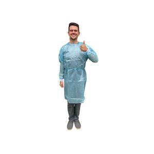 Disposable Isolation Gowns - PPE Gowns Disposable - Knee-Length, Non-Woven, Fluid-Resistant Gowns, Latex Free (10, XL-Blue)