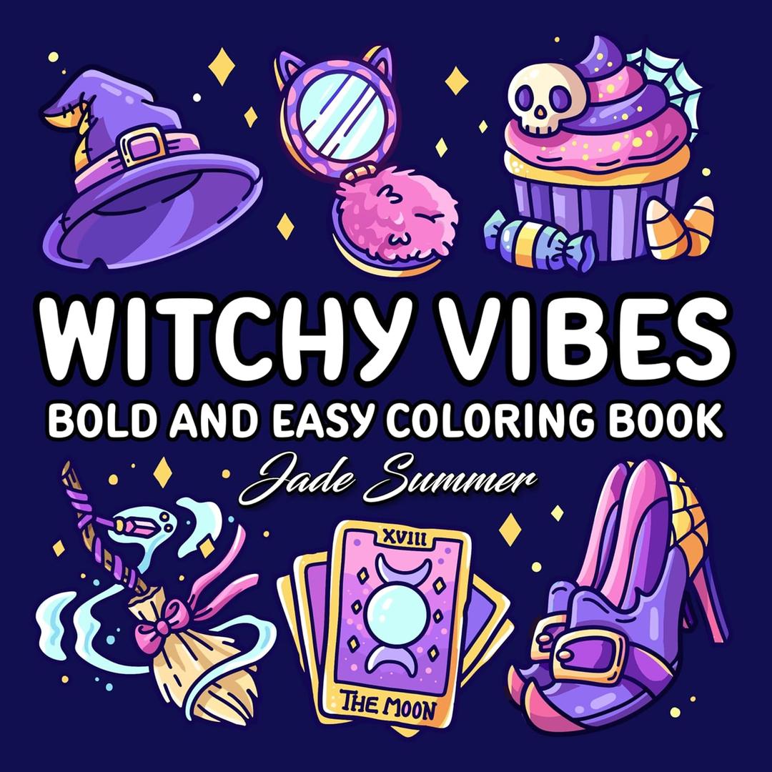 Witchy Vibes: Bold and Easy Coloring Book for Adults, Teens, and Seniors with Simple and Spooky Designs for Relaxation