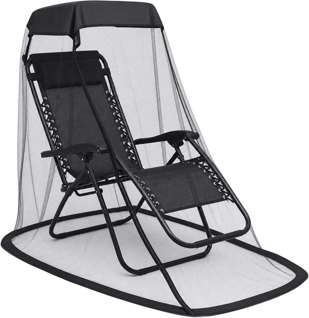 Large Mosquito Net Cover for Lounge Chair, Canopy Mosquito Netting, Waterproof Mesh Bug Cover with Zipper Opening for Outdoor Hunting Fishing Camping, Excluding Chair