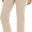 EXCHIC Women's Yoga Dress Pants Stretchy Casual Slacks Straight Leg Work Pants with Pockets, Medium 