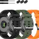 22mm Quickfit Silicone Bands for Garmin tactix 8/Fenix 8 pro AMOLED-47mm/7 Pro/7/6/6 Pro/5/5 Plus,Watch Strap Compatible with Fenix E/Descent G2/G1 Solar/quatix 8/epix Pro/Approach S70 47mm/S62/S60 (3Pack1)