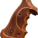 New Hardwood Grip Compatible with Taurus Compact Frame Tracker/Judge  Rough Texture & Checker Engraved #TRACKER05, Brown