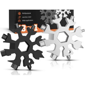 Stocking Stuffers for Adults Men Dad, 2-Pcak 18 in 1 Snowflake Multi-Tools Gift for Men Who Have Everything Birthday Christmas Xmas Gifts for Men, Dad, Boyfriend and Him, Cool Gadgets Tools for Men 2024, Pack of 3
