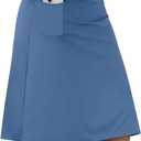 Anivivo Women's Skorts Knee Length, Modest Long Skort Athletic Sports Casual Skirt with High Waisted Pockets (Blue, XXXL)