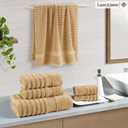 LANE LINEN Bathroom Towel Set 6 Piece - 100% Zero Twist Cotton - Super Soft & Highly Absorbent - 2 Bath, 2 Washcloths, 2 Hand Towels for Bathroom - Fade Resistant, Durable with a Luxury Look - Taupe