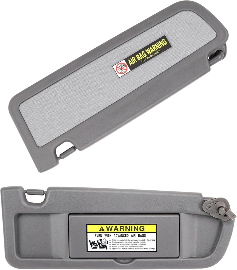 Sun Visor Right Passenger Side Compatible with Honda Civic 2006-2011 Atlas Gray Replaces 83230-SNA-A01ZA 83230-SNA-A01ZC - Sunshade with Vanity Mirror Dark Grey