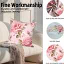 Floral Throw Pillow Covers Pink Flower Blooming Romantic Rose Vintage Sweet 18x18 Set of 4 Retro Country Square Pillowcases for Outdoor Home Couch Sofa Bed Room Patio Farmhouse Garden