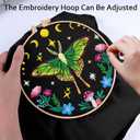 Nuberlic Embroidery Tote Bag Kit for Beginners with Moth Pattern | Canvas Tote Bag Arts Crafts Needlepoint Kit, Cross Stitch Kits for Adults, Reusable, Eco-Friendly Women Shopping Bag