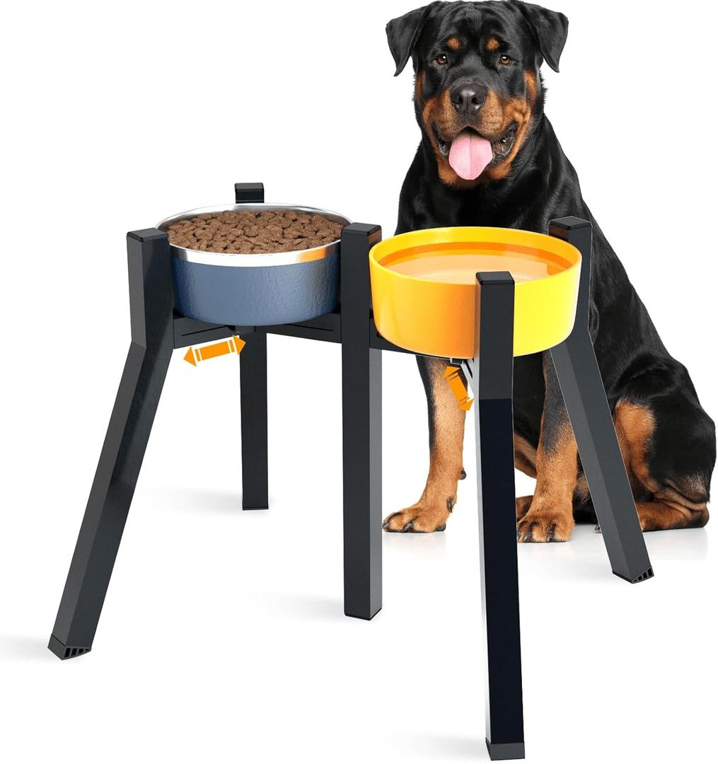 Elevated Dog Bowl Stand for Large Dogs, Adjustable Raised Dog Bowls 7-10.6", Dog Food Water Bowl Stand,13.7'' Tall,Bowl Not Included