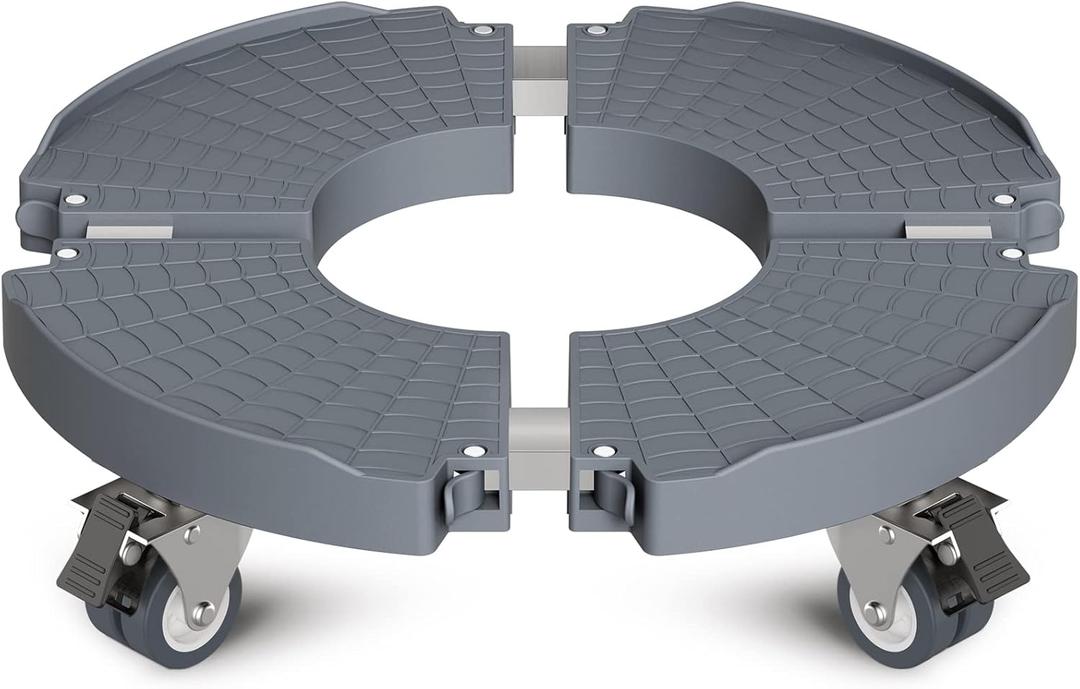 Goovilla Heavy Duty Plant Stand with Wheels - 1Pack Adjustable 15-22 Plant Caddy with Lockable Caster Wheels 440LBS, Rolling Stand/Dolly for Indoor/Outdoor Large Planters, Flower Pots, Gray (Grey)