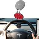 TPARTS Steering Wheel HUD Magnetic Cellphone Mount Phone Holder Stand for Tesla Model 3 (18-23) / Model Y (20-24), Compatible with iPhone 12/13/14/15/16 Series and Other 5.4-6.7'' Smartphones