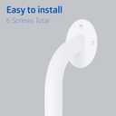 Medline White 18” Grab Bar for Shower & Bathtub, Independence Aid & Ease of Movement — For Elderly, Handicapped or Seniors, 300 lb. Capacity, 1 Bar