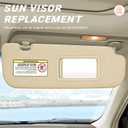Beige Passenger Right Side Sun Visor Replacement Compatible with Hyundai Elantra 2011 2012 2013 2014 2015 (Not Fit for GT) Replace 852203X000TX