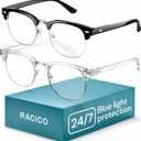 racico Blue Light Glasses for Men Computer - Gaming Blocking Anti Eyestrain, UV Clear Lens Nerd Costume Fake Eyeglasses