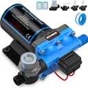 Kohree RV Fresh Water Pump 5.5GPM 55PSI 12V DC Diaphragm Water Pump with Pressure Switch for RV, Marine, Yacht, Caravan