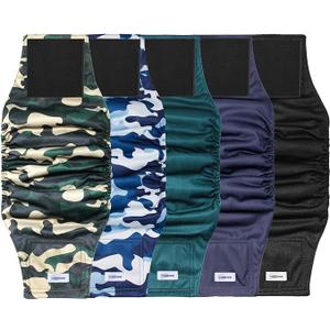 Reusable Dog Diapers Male, Premium Washable Belly Bands for Male Dogs, Pack of 2, High Absorbing Large Male Dog Wraps for Doggie & Puppy in Incontinence or Excitable Urination and Training(Large)