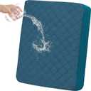 Easy-Going Waterproof Chair Cushion Cover, Non-Slip Leakproof Sofa Seat Cushion Slipcovers, Quilted and Stretch Furniture Protector for Dogs, Pets (1-Piece Chair Cushion, Peacock Blue)