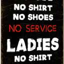 ALKB Rustic Bar Sign Men No Shirt Sign No Service Man Cave Sign Retro Metal Bar Pub Decor 8x12 Inch