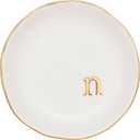 COLLECTIVE HOME - Ceramic Jewelry Tray, Decorative Trinket Dish for Rings Earrings Necklaces Bracelet Watch Keys, Birthday Mother's Day Christmas Gift for Women, 4.75", White Surface (N)