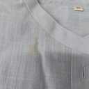 Women's Mandarin Collar Button-Down Shirts Casual Cotton Long Sleeve Blouses (Medium, 00057_ Light Blue)