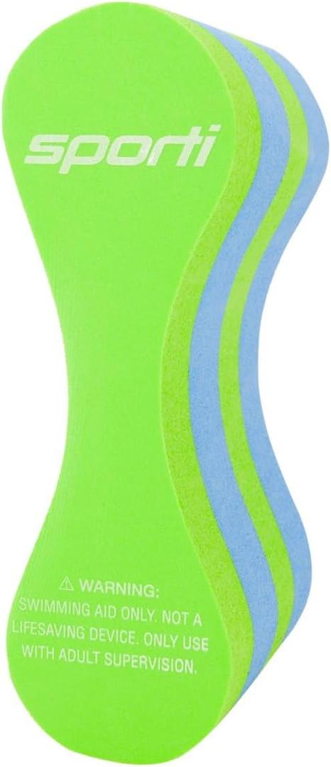 Sporti Kid Pull Buoy Swimming, Accessories for Lap Swimming, Swimmng Trainer for Junior, Swim Lesson Equipments (Neon Green/Blue)