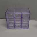 Desk Storage Organizer with 12 Mini Drawers, Clear Desktop Craft Drawer Cabinet, Stackable Storage Box Caddy for Makeup Jewelry Office Craft Supplies (Purple)
